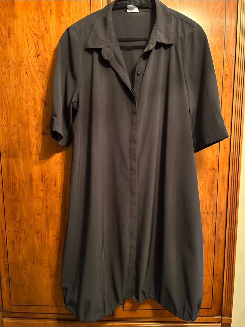Chico's Black Short-Sleeve Maxi Shirt Dress
